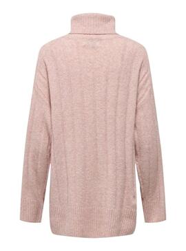 Maglia Only Jeanett Collo alto Rosa per donna