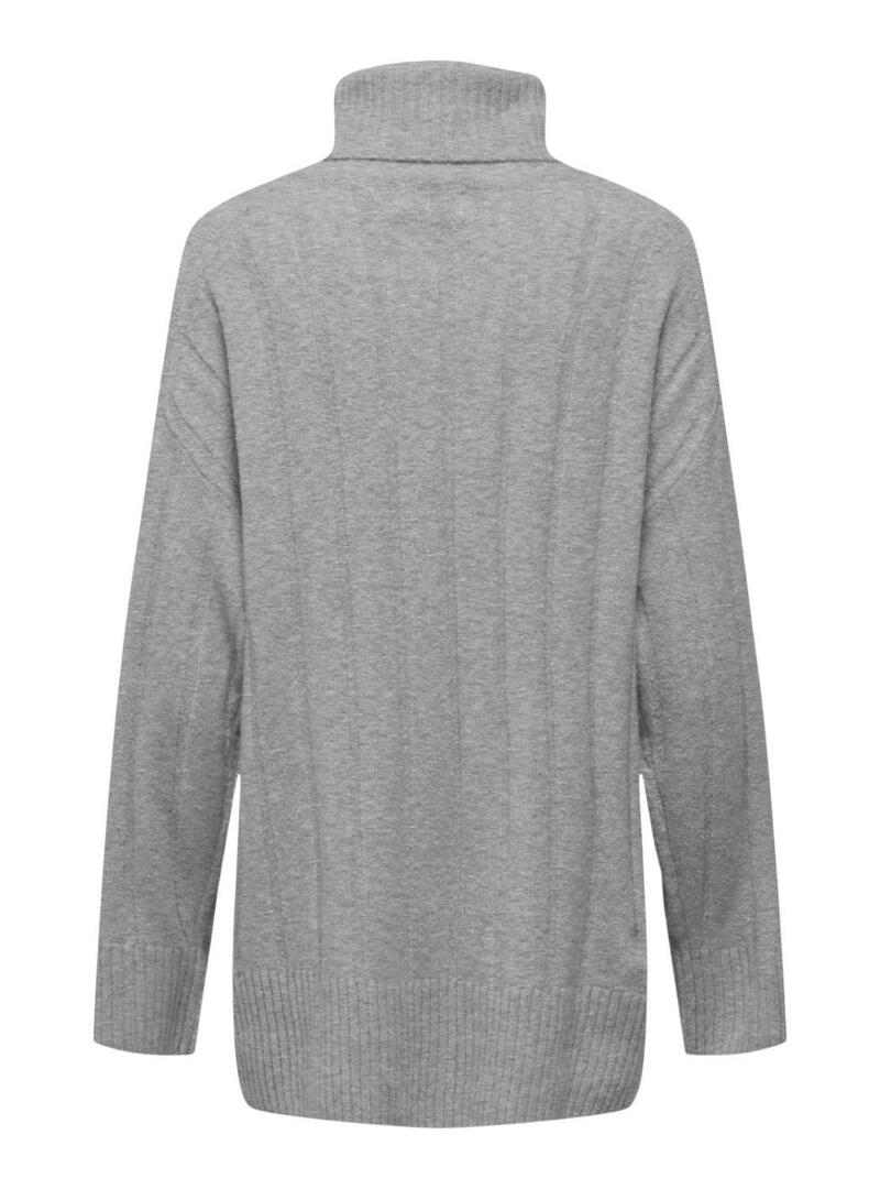 Maglia Only Jeanett Collo alto Grigio per donna