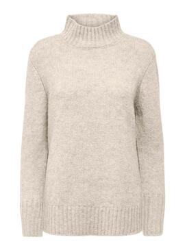 Maglia Only Aya Beige Collo alto per donna