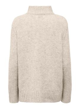 Maglia Only Aya Beige Collo alto per donna