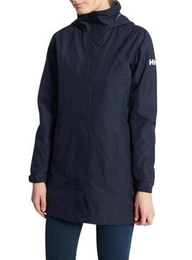 Impermeabile Lungo Helly Hansen Aden Blu Marino per donna