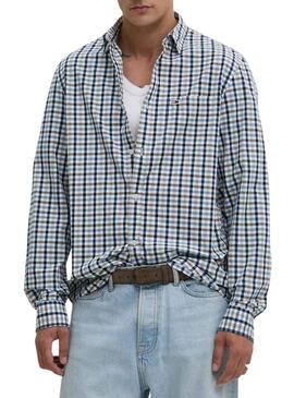 Camicia Tommy Jeans a quadri in Poplin per uomo