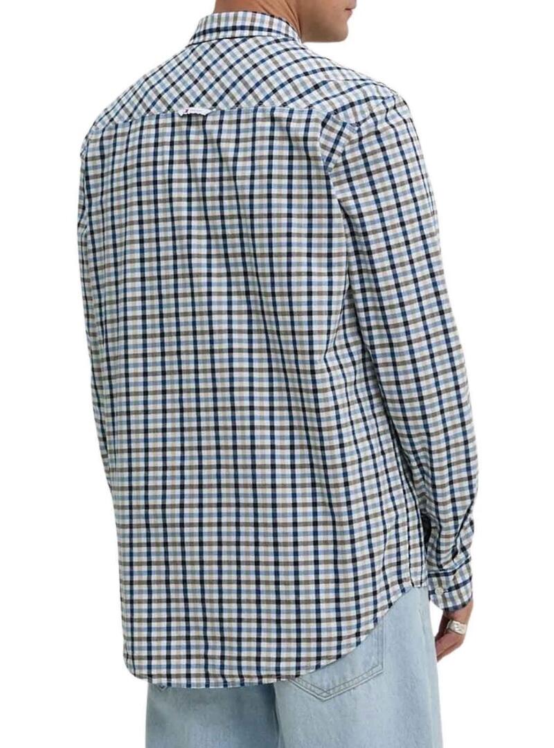 Camicia Tommy Jeans a quadri in Poplin per uomo