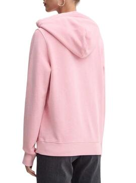 Felpa Tommy Jeans Reg Flag rosa per donna