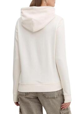 Felpa con cappuccio beige Tommy Jeans Essential logo per donna