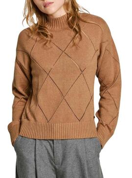 Maglione Pepe Jeans Idris Castano Chiaro per donna