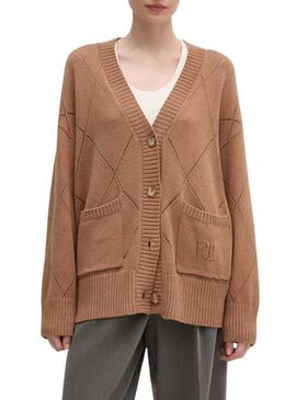 Cardigan Pepe Jeans Idris color caramello per donna