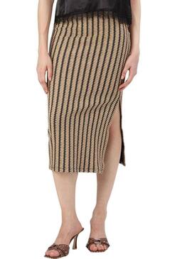 Gonna Vila Vihella jacquard beige per donna