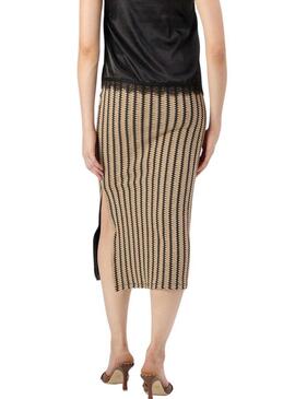 Gonna Vila Vihella jacquard beige per donna