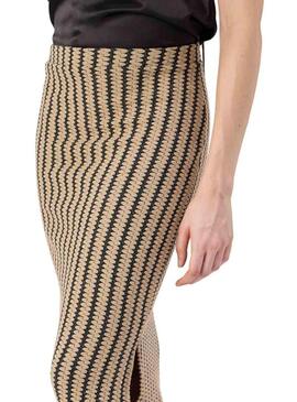 Gonna Vila Vihella jacquard beige per donna