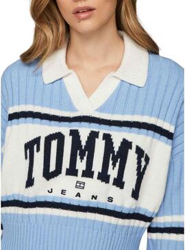 Maglia Tommy Jeans Rugby blu per donna