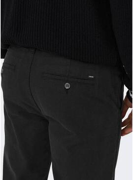 Pantalone Chino Only and Sons Nero per Uomo