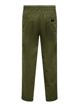 Pantaloni Only and Sons Sinus Loose Verde per Uomo