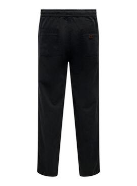 Pantaloni Only and Sons Sinus Loose Nero per Uomo