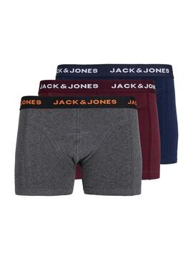 Pacco da 3 Boxer Jack and Jones Multicolore Logo per Uomo