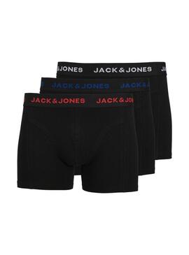 Pacco da 3 Boxer Jack and Jones Nero Logo per Uomo