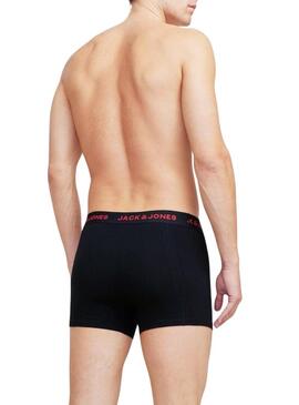 Pacco da 3 Boxer Jack and Jones Nero Logo per Uomo