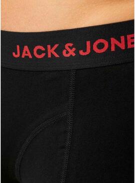 Pacco da 3 Boxer Jack and Jones Nero Logo per Uomo