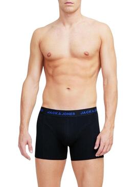 Pacco da 3 Boxer Jack and Jones Nero Logo per Uomo