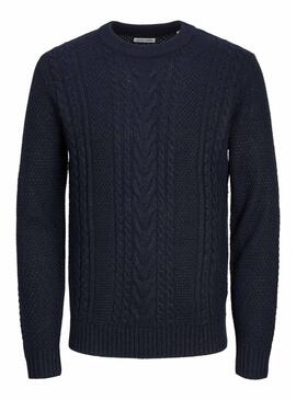 Maglia Jack and Jones Craig Treccia Blu Marino per Uomo