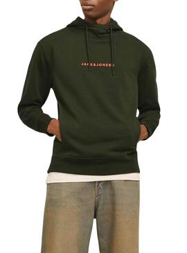 Felpa Jack and Jones Tree con Cappuccio Verde per Uomo