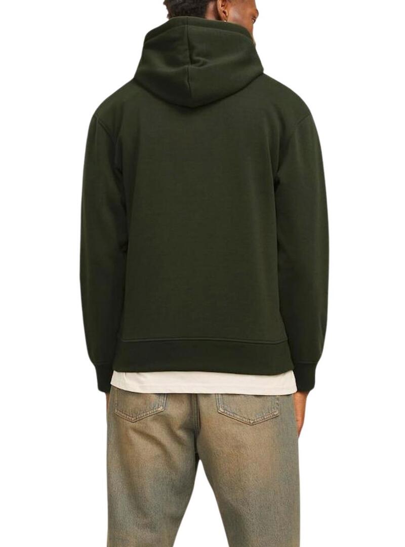 Felpa Jack and Jones Tree con Cappuccio Verde per Uomo