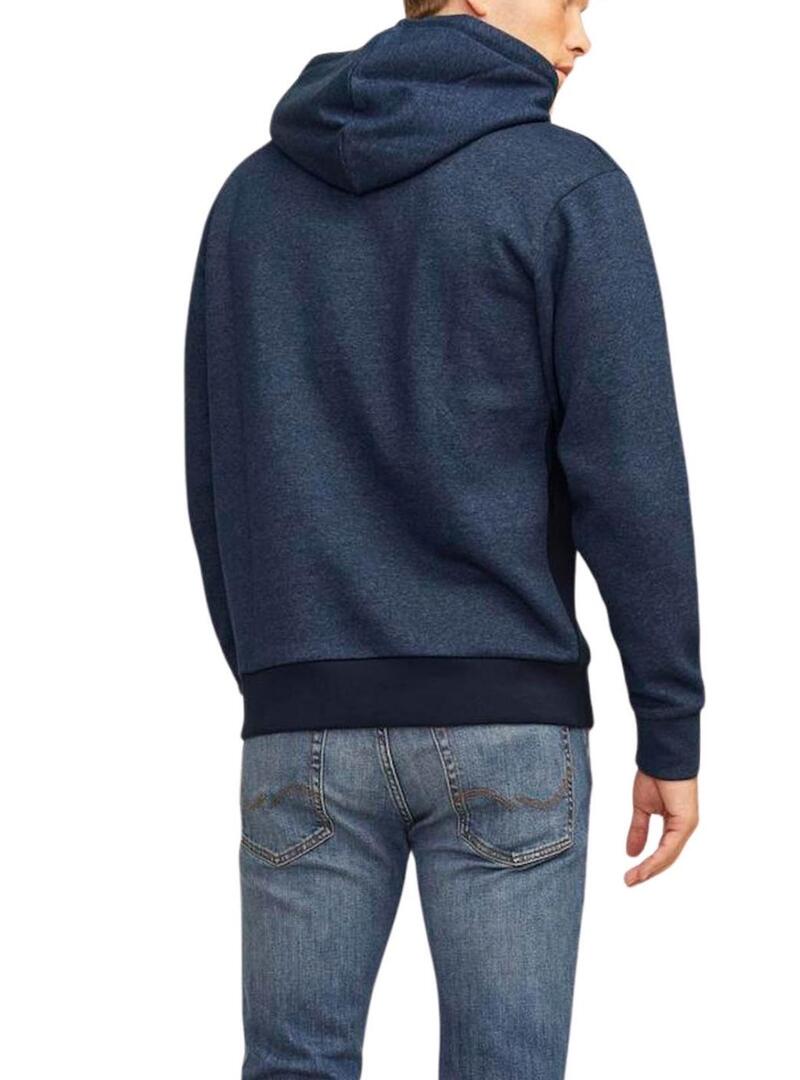 Felpa Jack and Jones Blocked Blu Marino per Uomo