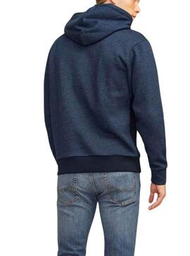 Felpa Jack and Jones Blocked Blu Marino per Uomo