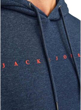 Felpa Jack and Jones Blocked Blu Marino per Uomo