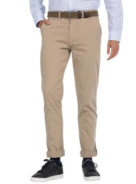 Pantalone Chino El Pulpo Beige per Uomo