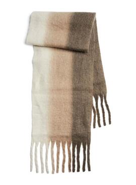 Sciarpa Pieces Nocelynn Lunga Beige per Donna