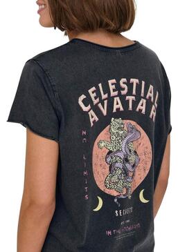 T-shirt Only Lucy Celestial Grigia per donna