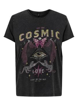 T-shirt Only Lucy Cosmic Nera per donna