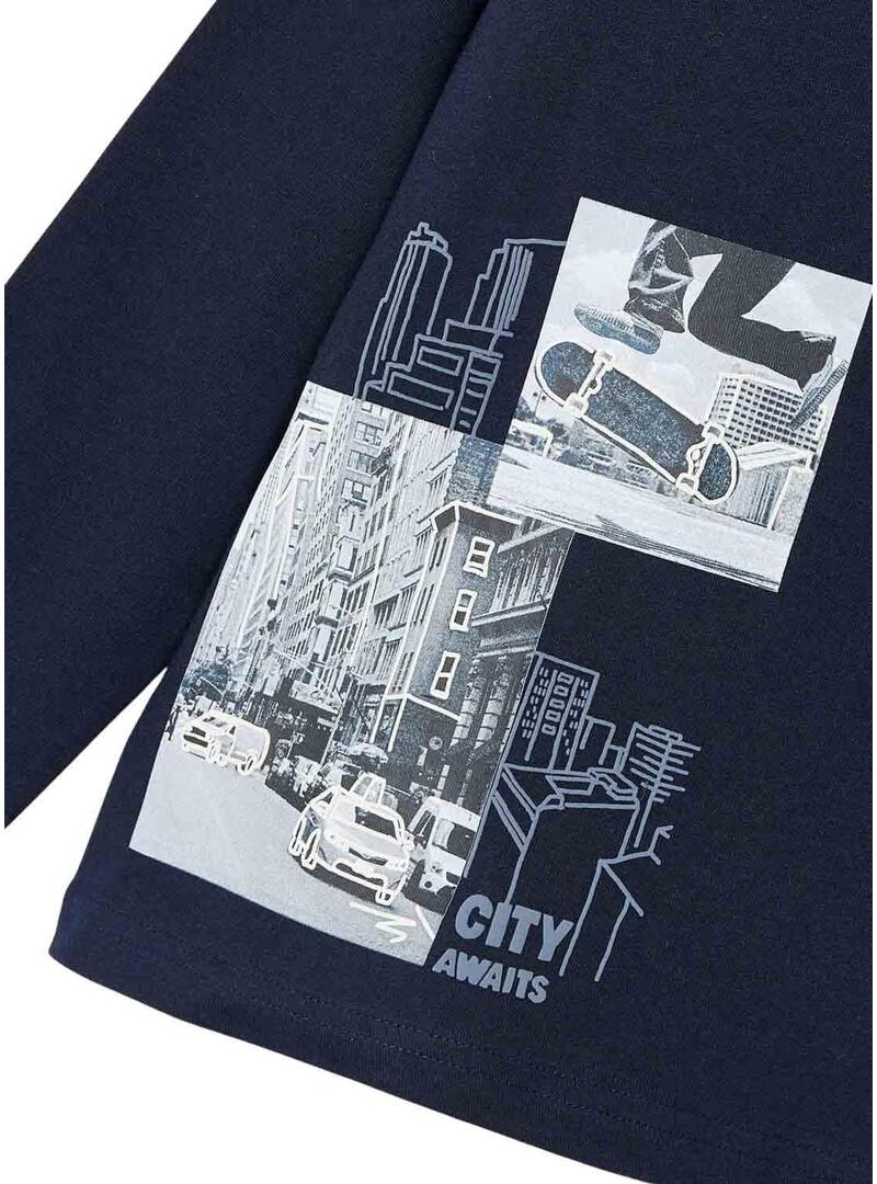 T-shirt Mayoral City Awaits Blu per bambino