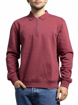 Sweatshirt Klout Mid Zip bordeaux per uomo