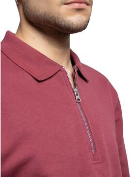 Sweatshirt Klout Mid Zip bordeaux per uomo