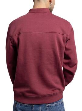 Sweatshirt Klout Mid Zip bordeaux per uomo