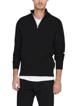 Maglione Only and Sons Phil con zip nero per uomo