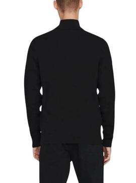 Maglione Only and Sons Phil con zip nero per uomo