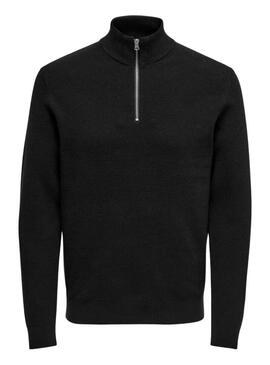 Maglione Only and Sons Phil con zip nero per uomo