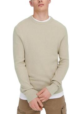 Maglia Only and Sons Phil beige per uomo