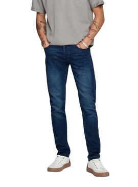 Pantaloni in denim Only and Sons Loom Slim blu per uomo