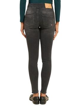 Pantaloni skinny Naf Naf grigi in denim per donna