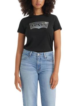 Maglietta Levis The Perfect Tee Shine nera per donna