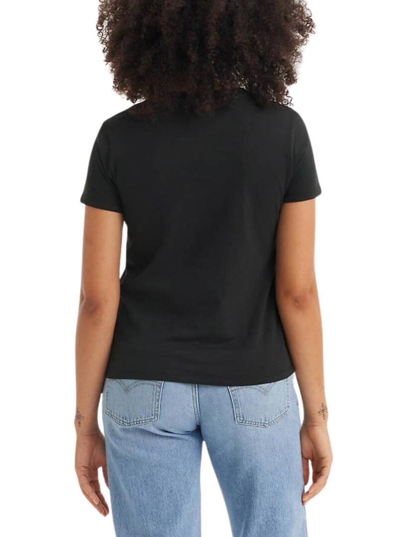 Maglietta Levis The Perfect Tee Shine nera per donna