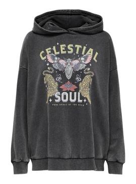 ONLLUCINDA L/S EYE HOOD SWT Nero Celestiale bohemi