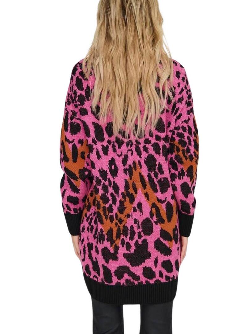 Maglia Only Helena leopardata rosa per donna