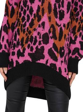 Maglia Only Helena leopardata rosa per donna