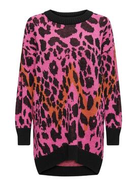 Maglia Only Helena leopardata rosa per donna