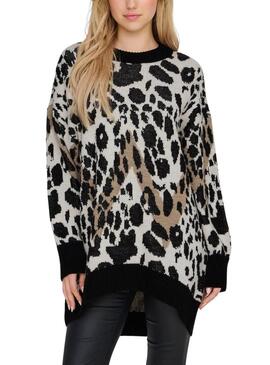 Jersey Only Helena leopardato nero da donna.